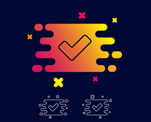 Aufkleber - check line icon. approved tick sign. confirm, done or accept symbol. gradient banner with line icon.