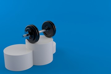 Canvas Print - Dumbbell on podium