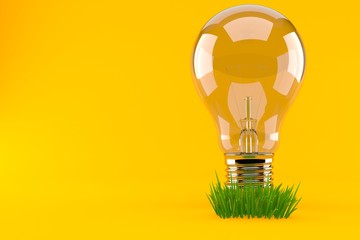 Canvas Print - Light bulb on grass