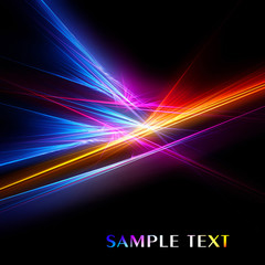 Poster - Abstract bright color fractal on black background