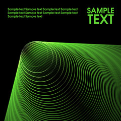Poster - Abstract template with green cone on black background