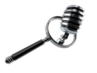 Wall Mural - Microphone with magnifying glass