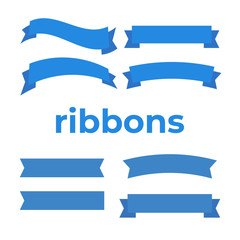 Wall Mural - cartoon banners and comic ribbons. colored banner ribbon. banner ribbon vector set