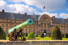 Beautiful View Of A Cannon At War Museum Invalides In Paris, France, On April 14, 2014
