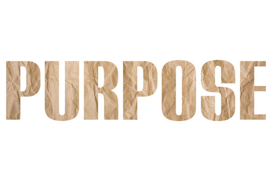 PURPOSE word with wrinkled paper texture