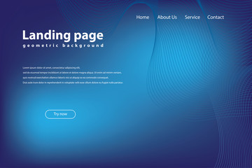 landing page with trendy geometric background