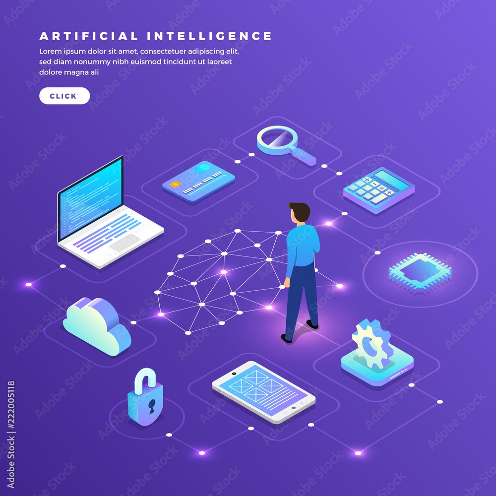 Isometric Artificial Intelligence Stock Vector | Adobe Stock