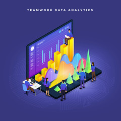 Wall Mural - Isometric Data Analytics