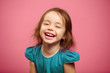 © Ilshat - Joyful laughter of cheerful child girl, isolated portrait