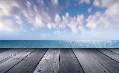 Wall Mural - Beach with beautiful sky and sea in tropical island view as fore summer time background.