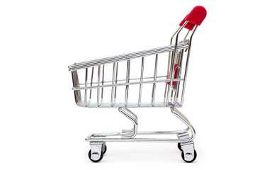 Shopping cart on white background