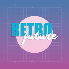 Sticker - retro future label icon