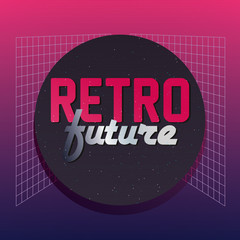 Sticker - retro future label icon