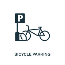 Bicycle Parking Icon. Monochrome Style Design From City Elements Icon Collection. UI. Pixel Perfect Simple Pictogram Bicycle Parking Icon. Web Design, Apps, Software, Print Usage.