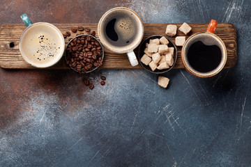 Sticker - Coffee cups, beans and brown sugar