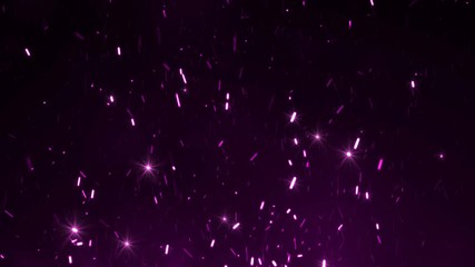 Wall Mural - Beautiful Magic Sparks Rising from Large Fire in Night Sky. Abstract Isolated Purple Color Glowing Particles on Black Background Flying Up. Looped 3d Animation. Moving Up. 4k Ultra HD 3840x2160