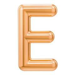 Poster - golden letter e, 3d rendering