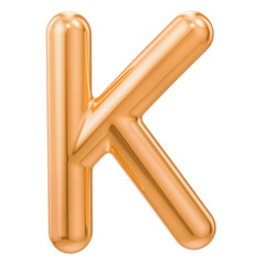 Poster - golden letter k, 3d rendering