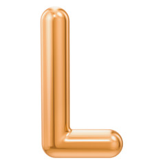 Poster - golden letter l, 3d rendering