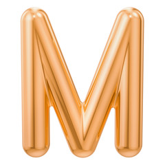Poster - golden letter m, 3d rendering