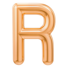 Poster - golden letter r, 3d rendering