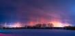 canvas print picture - Beautiful phenomena of light pillars in winter. 