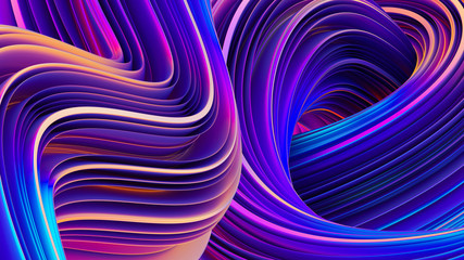 Wall Mural - Abstract geometric background in holographic ultraviolet vibrant colors