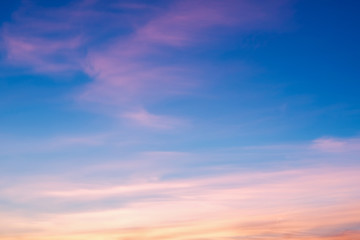 evening sky with sunny clouds and gradients