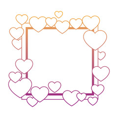 Sticker - Romantic frame with hearts rainbow lines