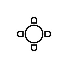Poster - coffee table icon. Element of furniture from above icon for mobile concept and web apps. Thin line coffee table icon can be used for web and mobile