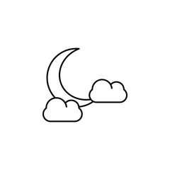 Poster - moon of cloud icon. Element of Halloween for mobile concept and web apps icon. Thin line icon for website design and development, app development. Premium icon