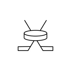 Poster - hockey sticks and puck icon. Element of hockey icon for mobile concept and web apps. Thin line hockey sticks and puck icon can be used for web and mobile