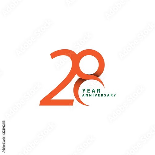 Fotografia 28 Year Anniversary Vector Template Design Illustration