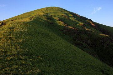 Wall Mural - Pingxiang Wugong Mountain Scenery in Jiangxi Province, China. Lush green alpine grassland, high altitude alpine meadow. Exotic Mountains of China, Wugongshan National Park of China. Hiking, Camping