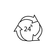 Aufkleber - 24 hours icon. Element of global logistics icon for mobile concept and web apps. Thin line 24 hours icon can be used for web and mobile