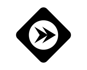 Canvas Print - rhombus direction arrow black silhouette icon sign symbol logo vector image direction arrow