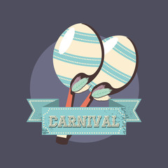 Canvas Print - carnival musical maracas instrument retro