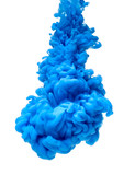 Fototapeta  - blue color paint ink pigment splash