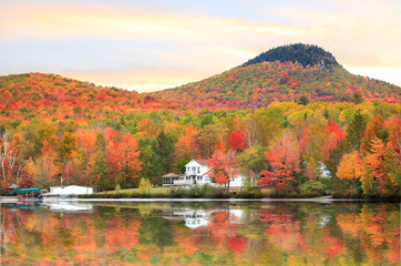 Wall Mural - autumn landscape in vermont near groton