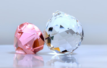 Two Crystals on white background