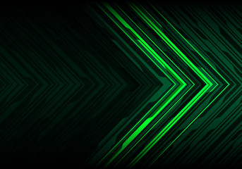 Poster - Abstract green light black line arrow polygon futuristic direction design modern technology background vector illustration.