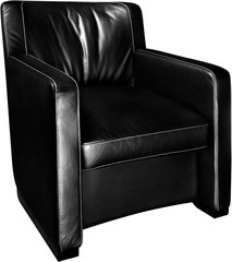 Black Leather Armchair - Isolated