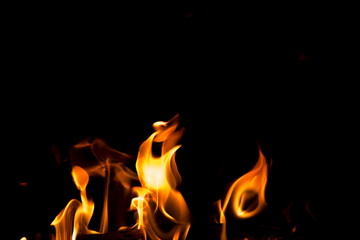 Abstract fire on black background