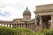 Kazan Cathedral (Cathedral of Our Lady of Kazan) and Barclay Monument in Saint Petersburg, Russia