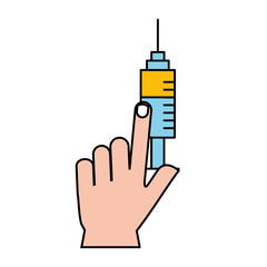 Canvas Print - hand holding medical syringe healthcare