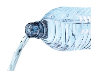 Wall Mural - Water Pouring out of Plastic Bottle - Isolated