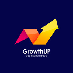 logo design of business growth up