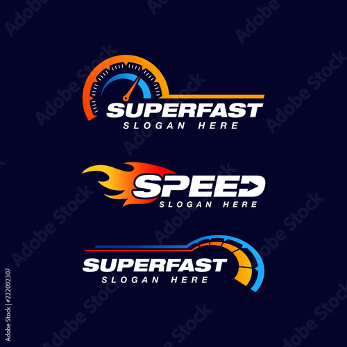 Fotomural speed indicator vector logo design