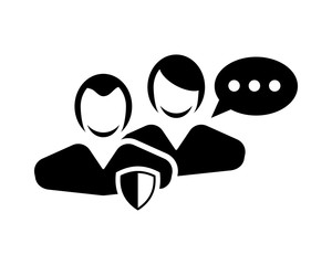 Canvas Print - shield person avatar figure silhouette profile image vector icon logo