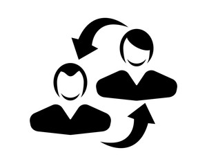 Canvas Print - person trade avatar figure silhouette profile image vector icon logo